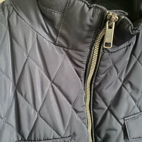 Mens Zara Navy diamond quilted bomber jacket - Picture 6 of 12